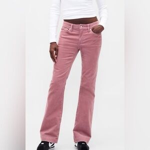 GAP Low Rise Corduroy Long & Lean Wispy Pink Mauve Pants 28